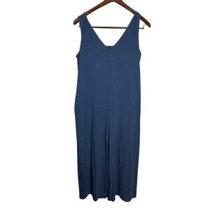 AnyBody Regular Cozy Knit Luxe V-neck Gaucho Jumpsuit Size Medium Blue Leisure